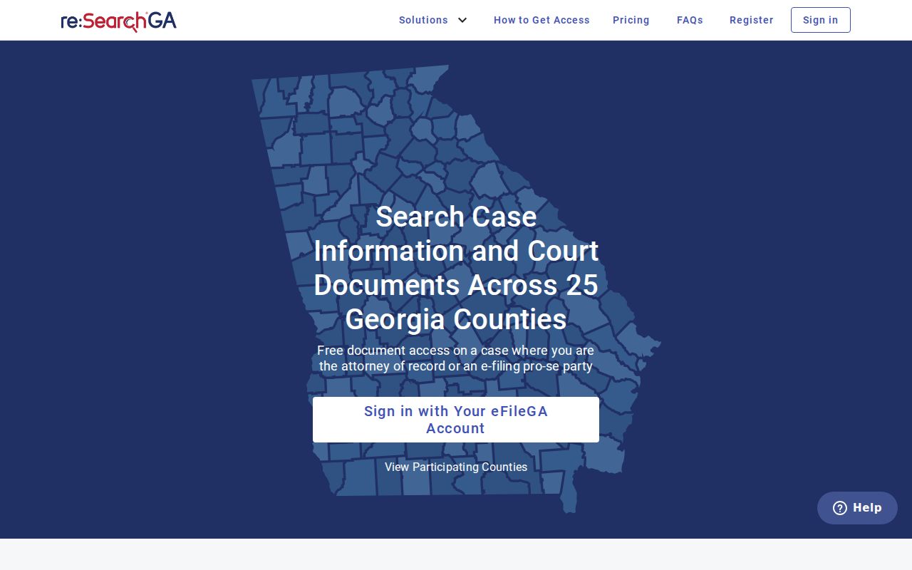Georgia re Search court interface serving Johns Creek users